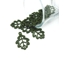 1, 4, or 20 Pieces: Green Oak Leaf Charms