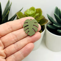 1, 4, or 20 Pieces: Green Monstera Leaf Charms
