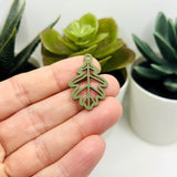 1, 4, or 20 Pieces: Green Oak Leaf Charms