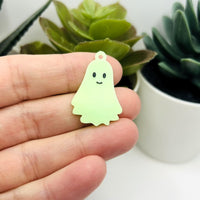 1, 4, or 20 Pieces: Cute Glow in the Dark Ghost Charms