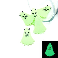 1, 4, or 20 Pieces: Angry Glow in the Dark Ghost Charms