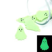 1, 4, or 20 Pieces: Cute Glow in the Dark Ghost Charms
