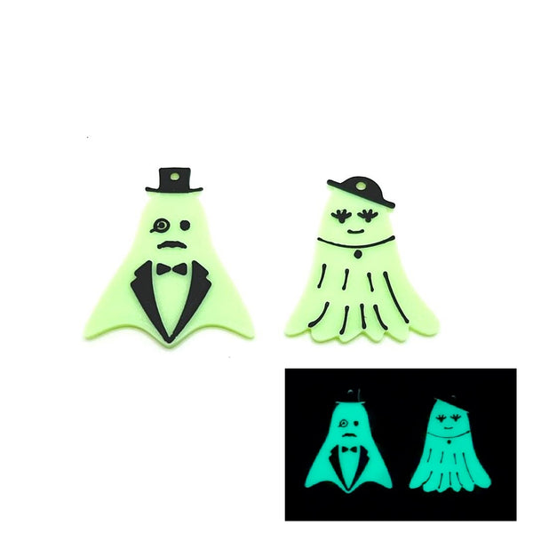 1 or 5 Pairs: Fancy Pair Glow in the Dark Ghost Charms