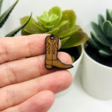 Leather Cowboy Boot Charms, 25x20mm