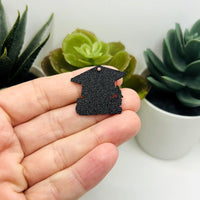 1, 4, or 20 Pieces: Red and Black 2025 Graduation Cap Charms