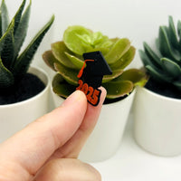1, 4, or 20 Pieces: Red and Black 2025 Graduation Cap Charms