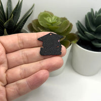 1, 4, or 20 Pieces: Purple and Black 2025 Graduation Cap Charms