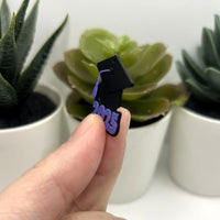 1, 4, or 20 Pieces: Purple and Black 2025 Graduation Cap Charms