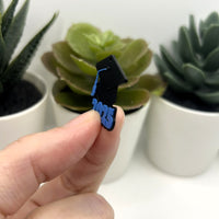 1, 4, or 20 Pieces: Blue and Black 2025 Graduation Cap Charms