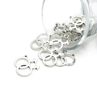 1, 4, 20 or 50 Pieces: Silver Gay Pride Charms