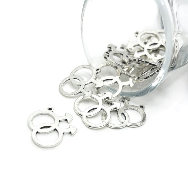 1, 4, 20 or 50 Pieces: Silver Gay Pride Charms