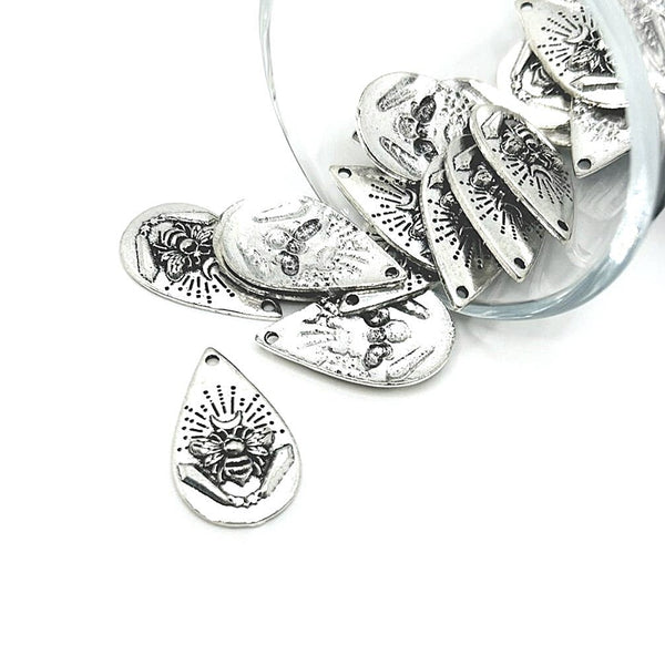 1, 4, 20 or 50 Pieces: Silver Bee Goddess Charm