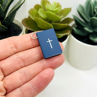 1, 4, or 20 Pieces: 3D Blue Bible Book Charm