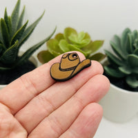 1, 4, or 20 Pieces: Leather Cowboy Hat Charms