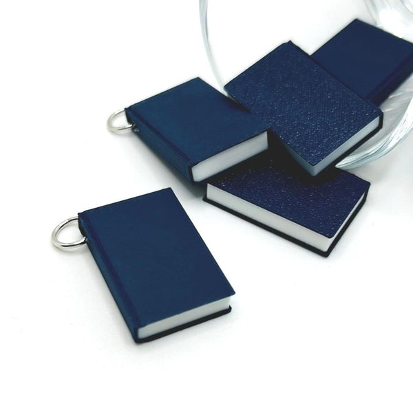 1, 4, or 20 Pieces: 3D Blue Book Charms
