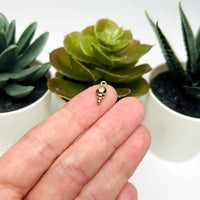 18k Gold Conch Shell Charm, 12x5 mm