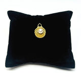 18k Gold Clam Shell Charm with Pearl, 18.5x14 mm
