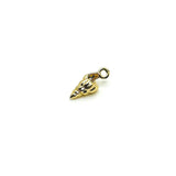 18k gold conch shell charm, 12x5mm ocean-inspired pendant for jewelry making