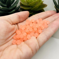 6mm Peach Frosted Glass Beads