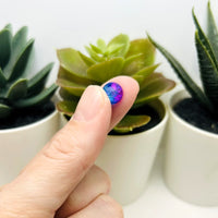 8.5mm Purple and Blue Crackle Glass Beads