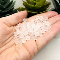 6mm White Frosted Glass Beads