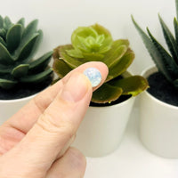 10mm Blue and Clear Crackle Glass Beads