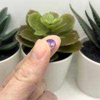 8.5mm Purple and Clear Crackle Glass Beads