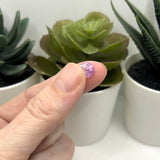 8.5mm Purple and Clear Crackle Glass Beads