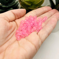 6mm Light Pink Frosted Glass Beads