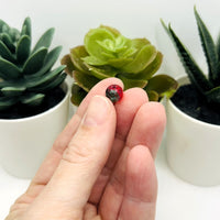 8mm Red and Green Crackle Glass Beads