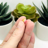 8mm Yellow and Pink Crackle Glass Beads