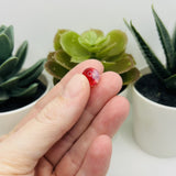 10mm Red and Clear Crackle Glass Beads