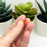 8mm Orange and Clear Crackle Glass Beads