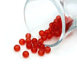 6mm red frosted glass beads – round matte red beads for jewelry making