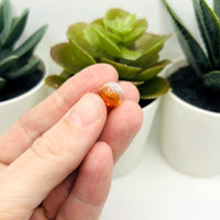 10mm Orange and Clear Crackle Glass Beads