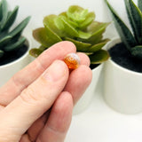 10mm Orange and Clear Crackle Glass Beads