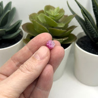 8mm Pink and Clear Crackle Glass Beads