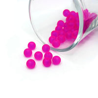 6mm bright pink frosted glass beads – round matte pink beads for DIY jewelry and crafts