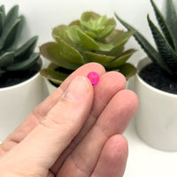 6mm Bright Pink Frosted Glass Beads