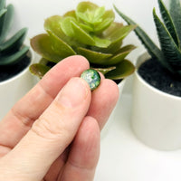 10mm Green and Clear Crackle Glass Beads