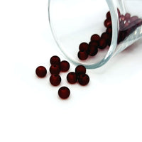 6mm dark red frosted glass beads – round matte dark red beads for elegant jewelry projects