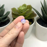 10mm Light Purple and Clear Crackle Glass Beads