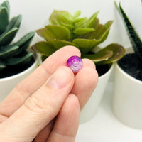 10mm Pink and Clear Crackle Glass Beads