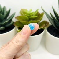 10mm Blue and Clear Crackle Glass Beads