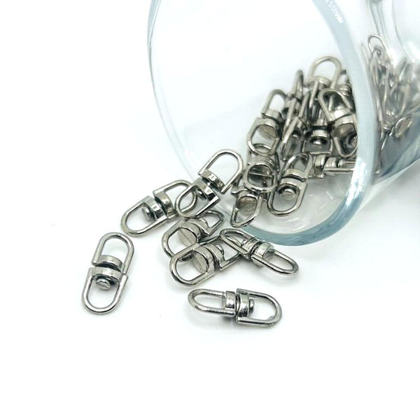 16x6mm keychain swivel connector – small metal rotating link for key rings and bag charms