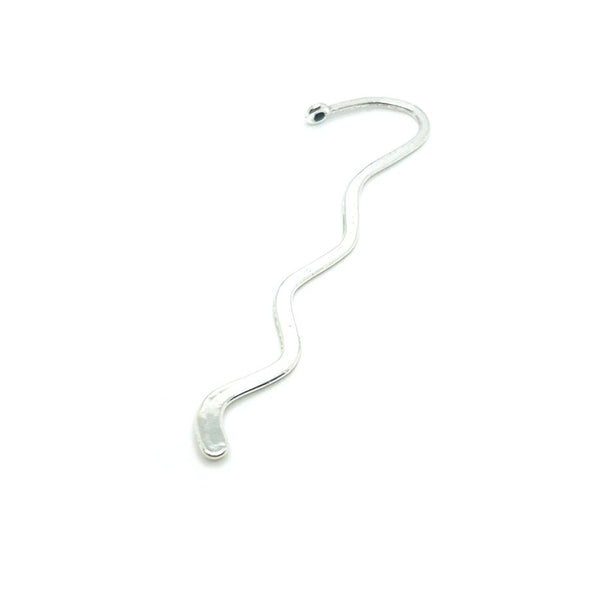 silver plated squiggle bookmark base – 86x24mm metal bookmark with wavy design for DIY projects