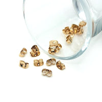 rose gold earring back stoppers – 6x4mm – small metallic earring backs for secure and stylish wear