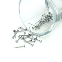 3mm silver ear stud earring bases – flat pad earring posts for DIY jewelry making