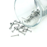 3mm silver ear stud earring bases – flat pad earring posts for DIY jewelry making