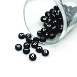 round black and white number beads – 7x7mm – numeric plastic beads for DIY jewelry and crafts